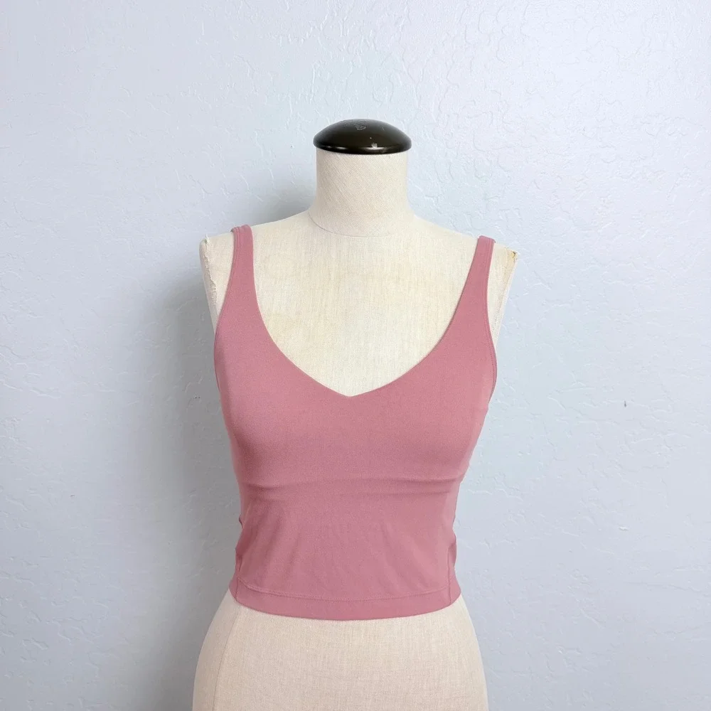 Lululemon Align Tank Top Size 4 Brier Rose Pink Nulu Cropped Yoga Sports Bra